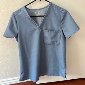 FIGS Catalina One Pocket scrub top Heather blue